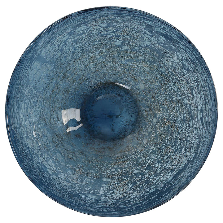 American Home Furniture Uttermost Genovesa Aqua Glass Bowl