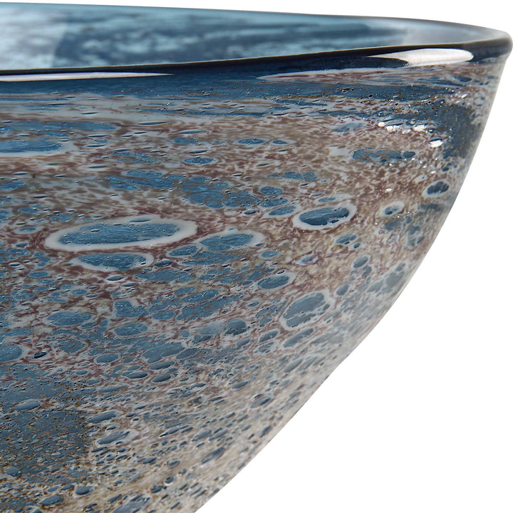 American Home Furniture Uttermost Genovesa Aqua Glass Bowl