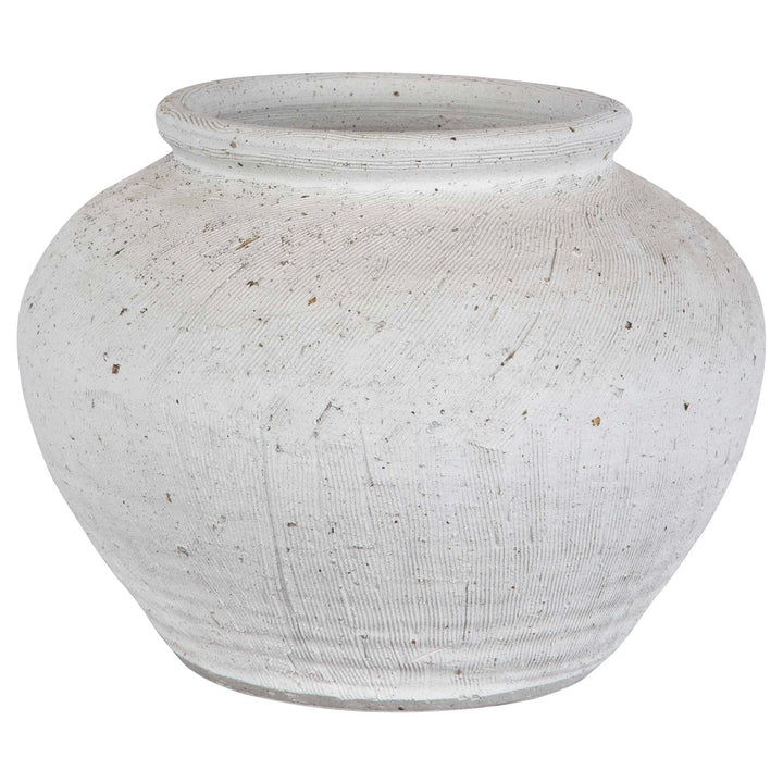 American Home Furniture Uttermost Floreana Round White Vase