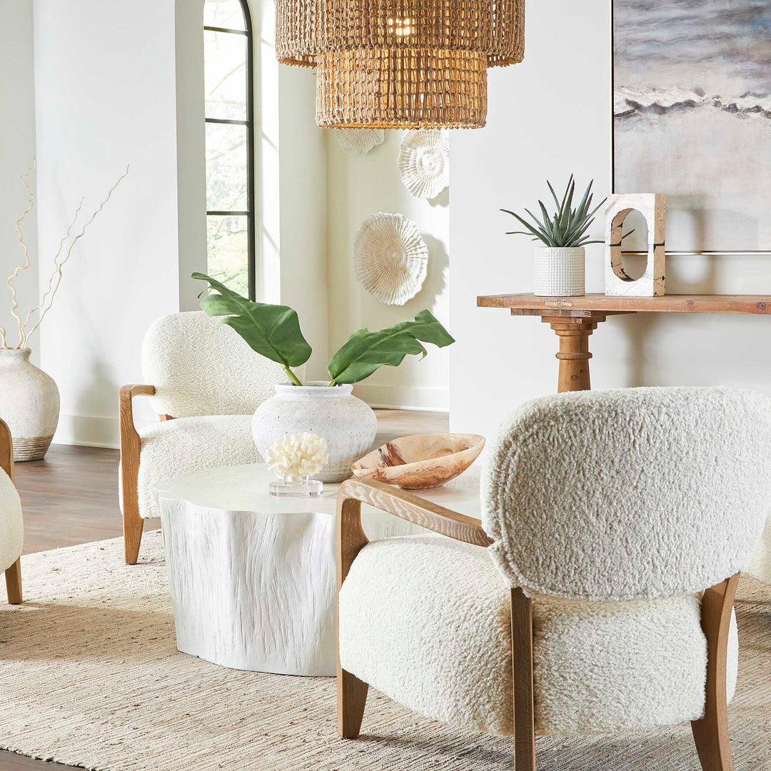 American Home Furniture Uttermost Floreana Round White Vase