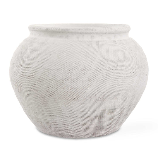 American Home Furniture Uttermost Floreana Round White Vase