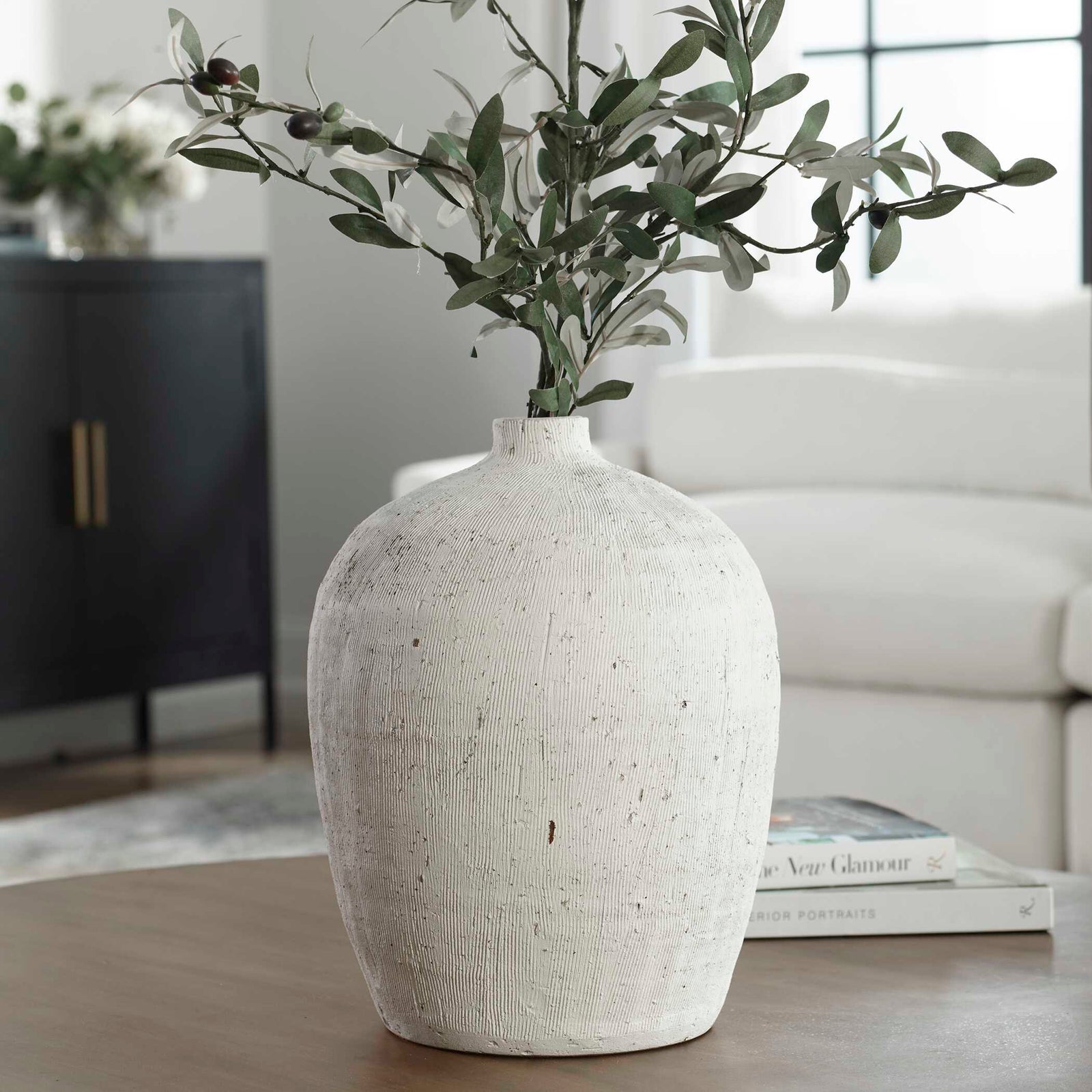 American Home Furniture Uttermost Floreana Medium White Vase