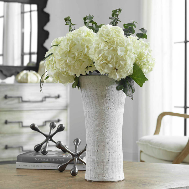 American Home Furniture Uttermost Floreana Tall White Vase