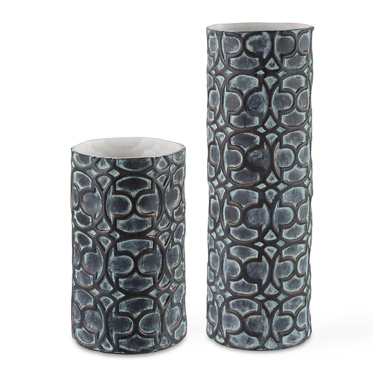 American Home Furniture Uttermost Baltra Bronze Patina Vases Set of 2