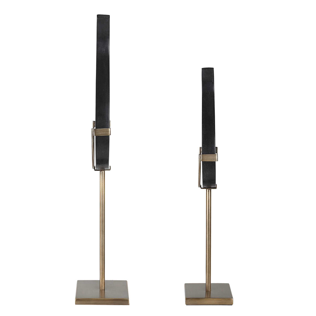 American Home Furniture Uttermost Black Flame Sculptures Set of 2