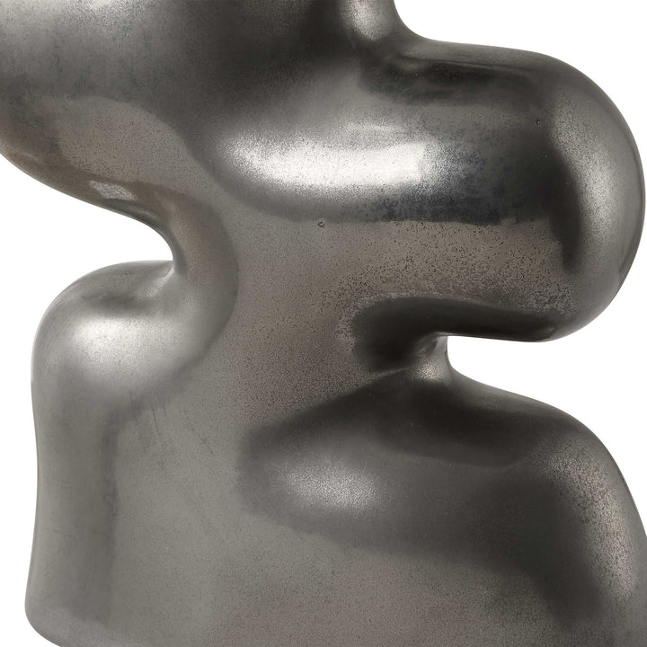 American Home Furniture Uttermost Free Flowing Nickel Vases Set of 2