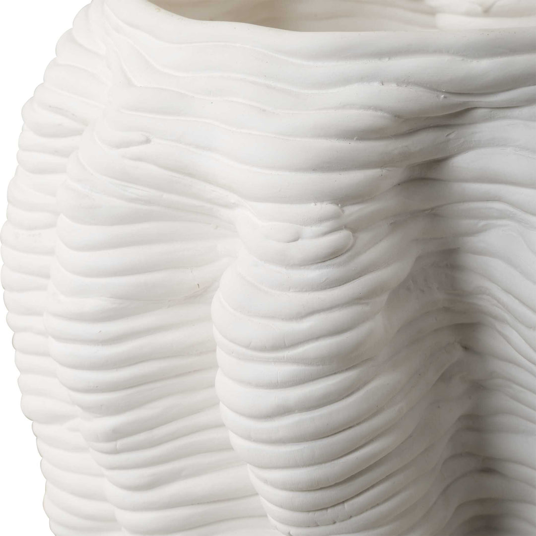 American Home Furniture Uttermost Stratified Matte White Vase
