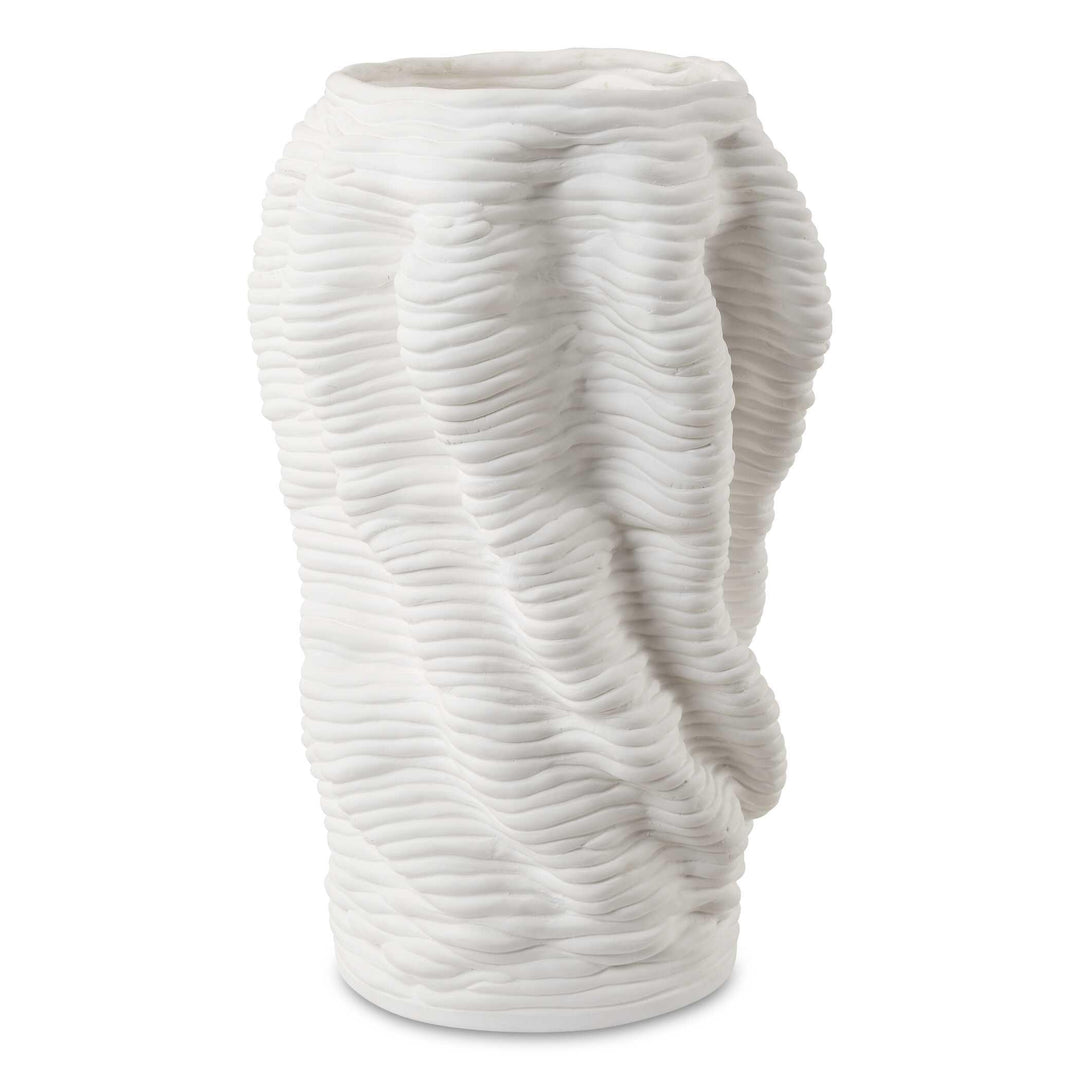 Stratified Matte White Vase - AmericanHomeFurniture