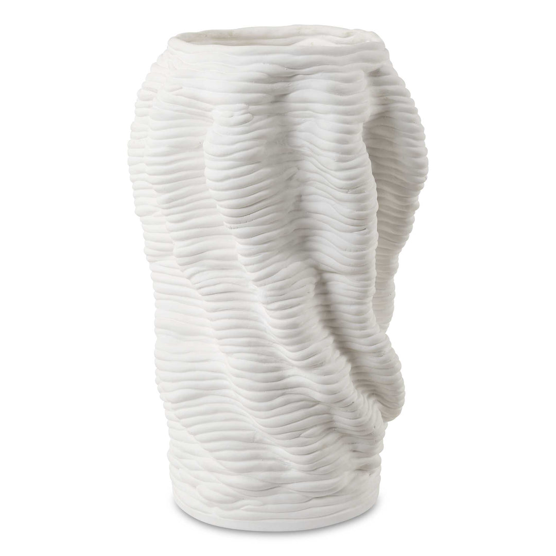 American Home Furniture Uttermost Stratified Matte White Vase