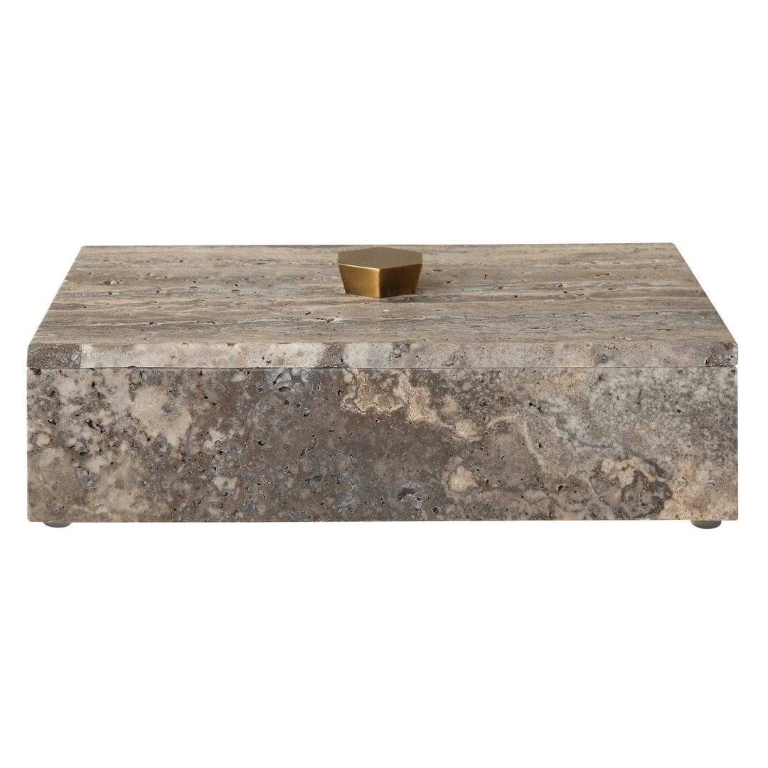American Home Furniture Uttermost Griseus Travertine Stone Box