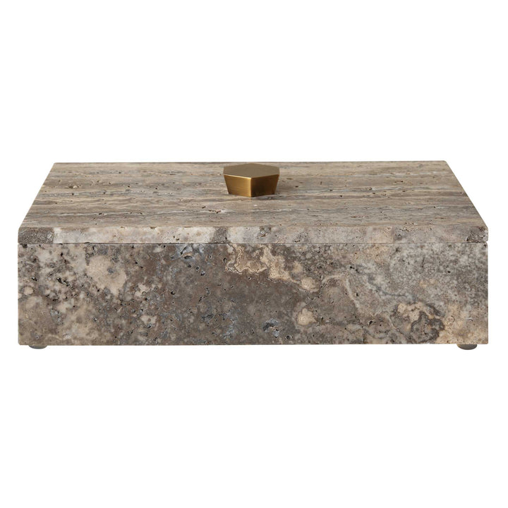 American Home Furniture Uttermost Griseus Travertine Stone Box