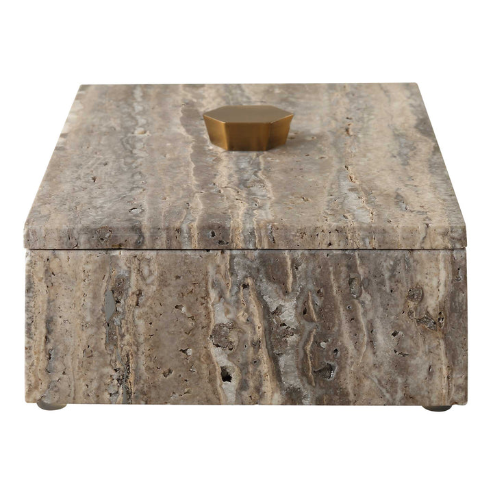 American Home Furniture Uttermost Griseus Travertine Stone Box