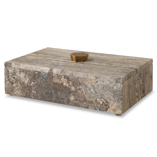 American Home Furniture Uttermost Griseus Travertine Stone Box
