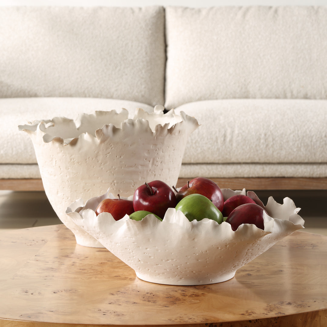 American Home Furniture | Uttermost - Blossom Tall Off-white Bowl