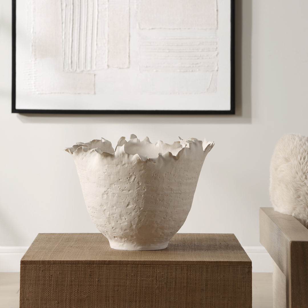 American Home Furniture | Uttermost - Blossom Tall Off-white Bowl