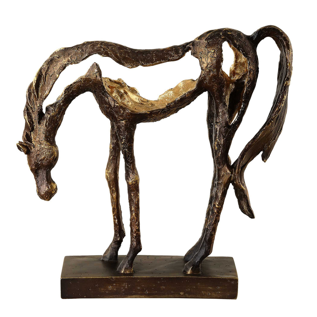 American Home Furniture Uttermost Openly Grazing Horse Sculpture
