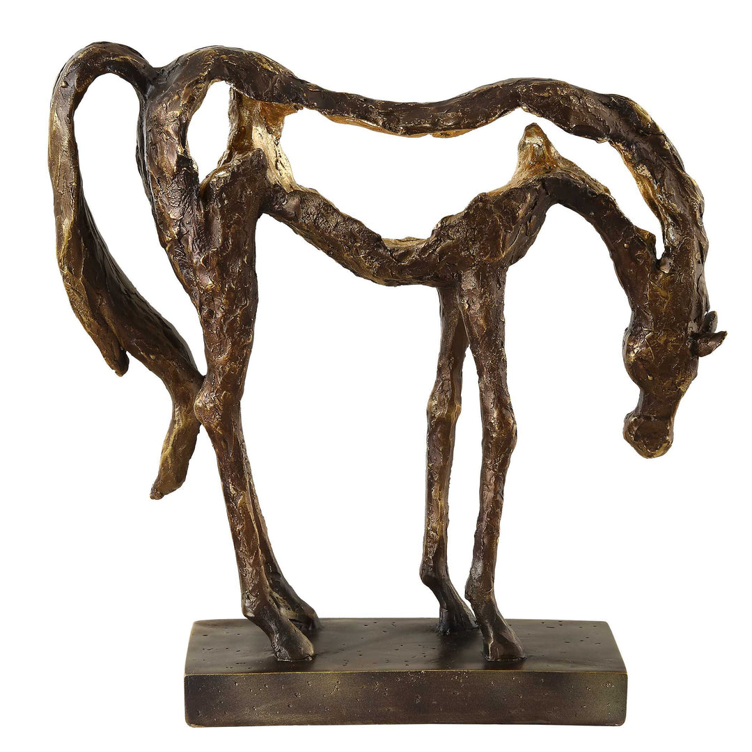 American Home Furniture Uttermost Openly Grazing Horse Sculpture