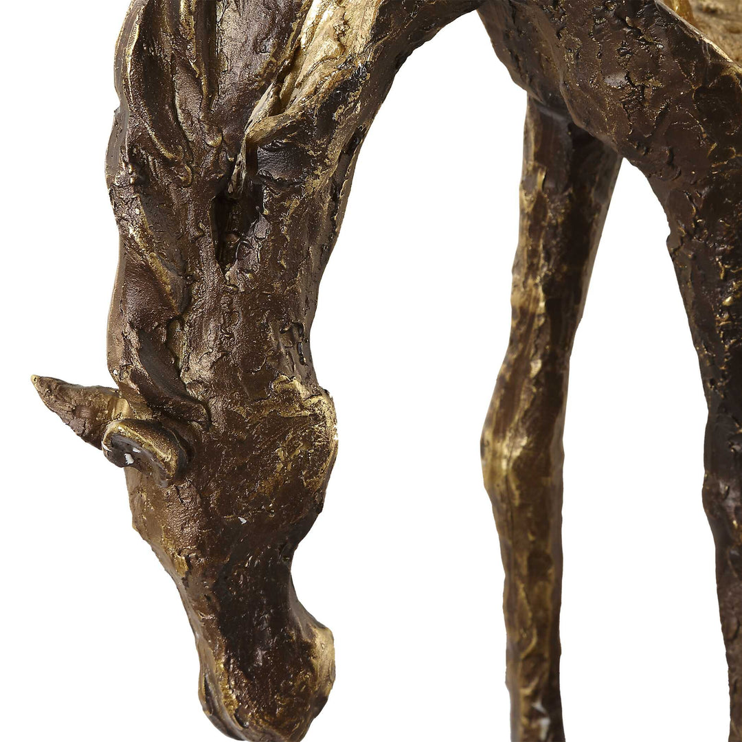 American Home Furniture Uttermost Openly Grazing Horse Sculpture