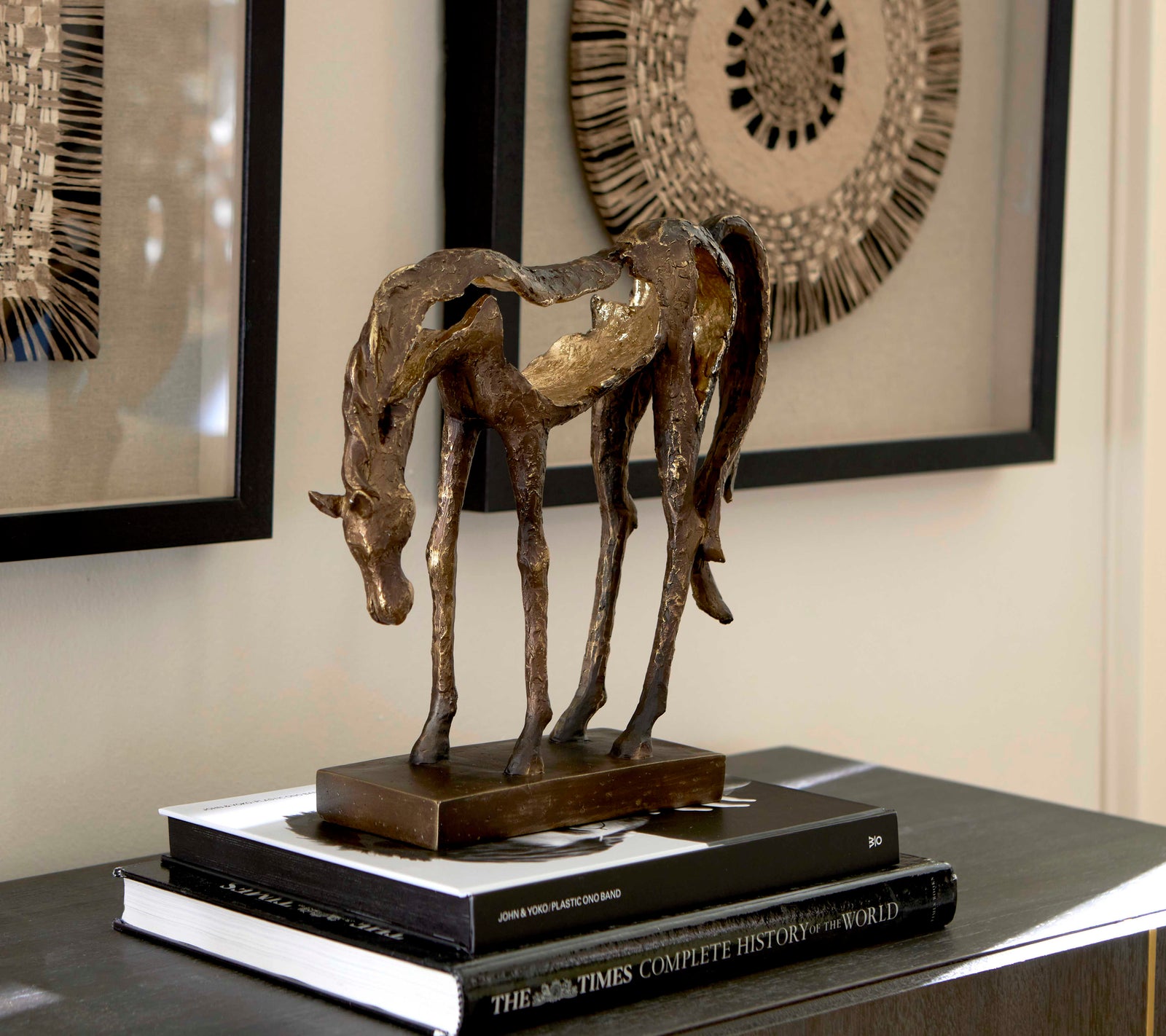 American Home Furniture Uttermost Openly Grazing Horse Sculpture