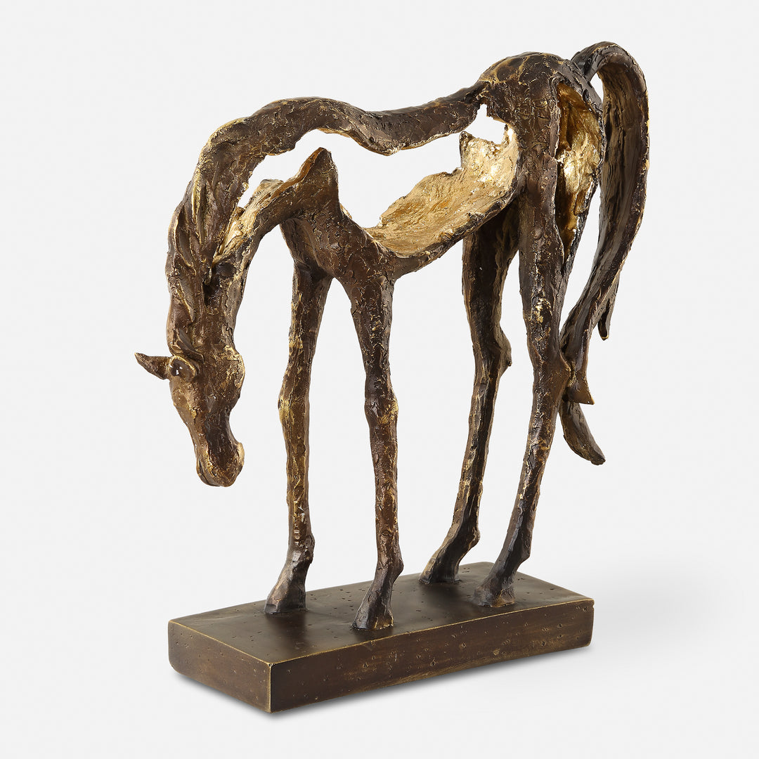 American Home Furniture | Uttermost - Openly Grazing Horse Sculpture