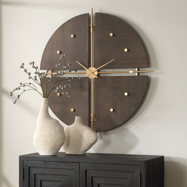 American Home Furniture | Uttermost - Walnut Elegance Wall Clock