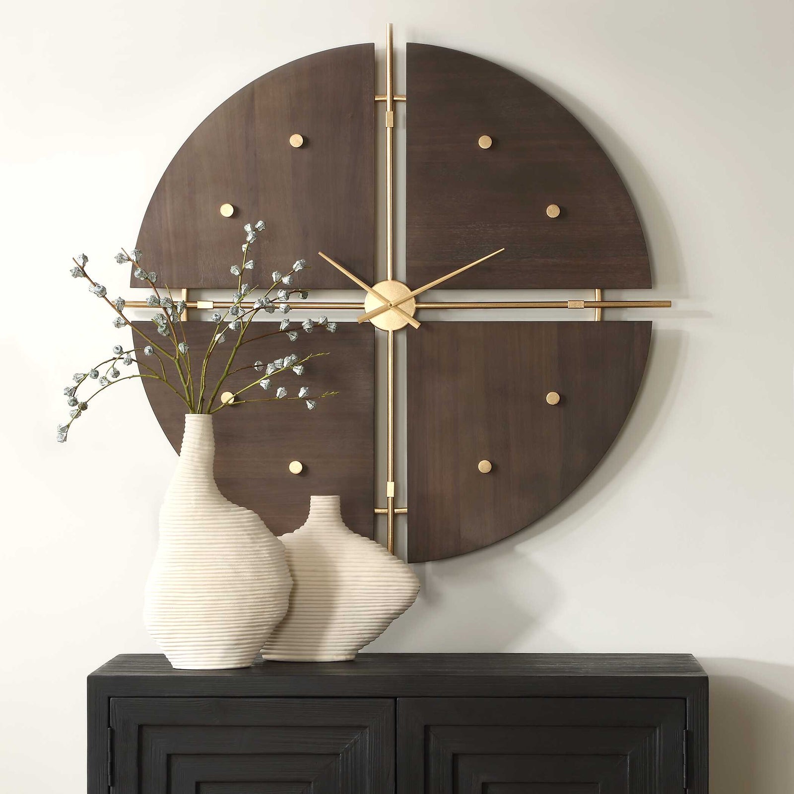 American Home Furniture Uttermost Walnut Elegance Wall Clock