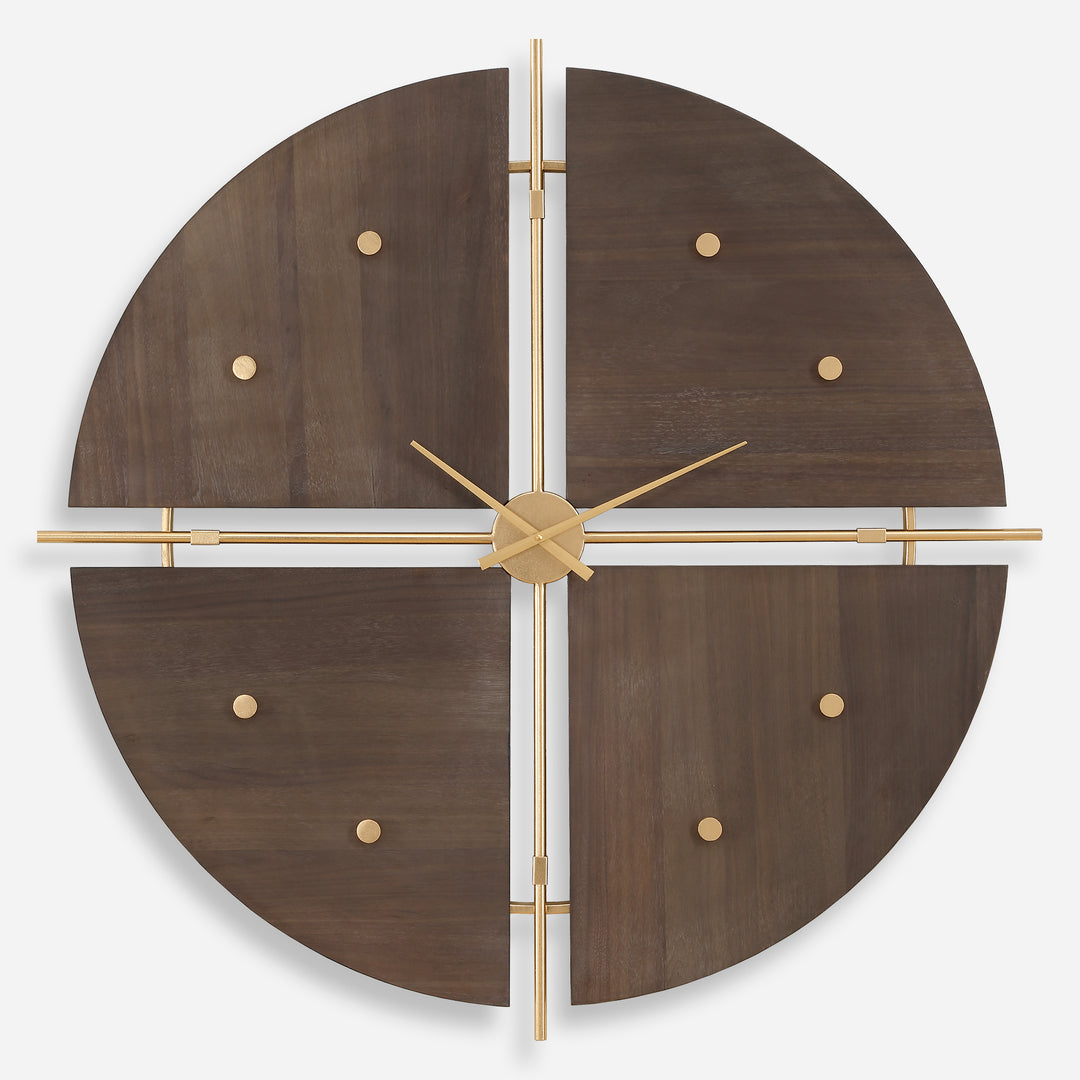 American Home Furniture | Uttermost - Walnut Elegance Wall Clock