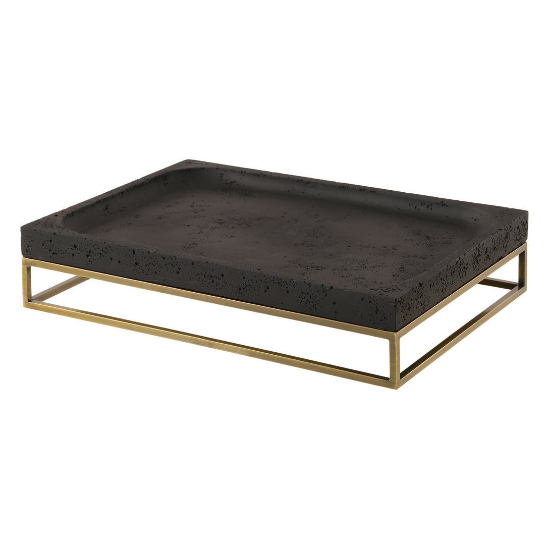 American Home Furniture | Uttermost - Shadowstone Cast Black Tray