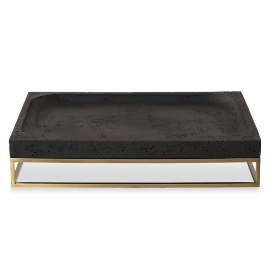 American Home Furniture Uttermost Shadowstone Cast Black Tray