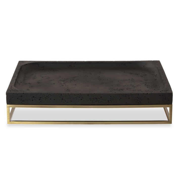 American Home Furniture Uttermost Shadowstone Cast Black Tray