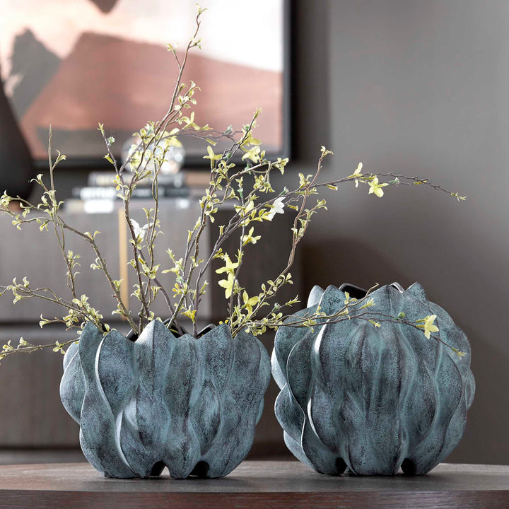 American Home Furniture Uttermost Verdant Bronze, Vases, S/2
