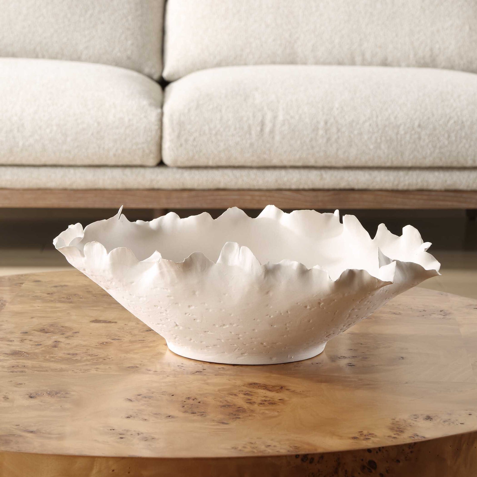American Home Furniture Uttermost Blossom Short Off-white Bowl