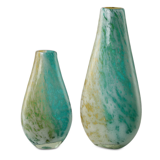 American Home Furniture Uttermost High Tide Glass Vases, S/2