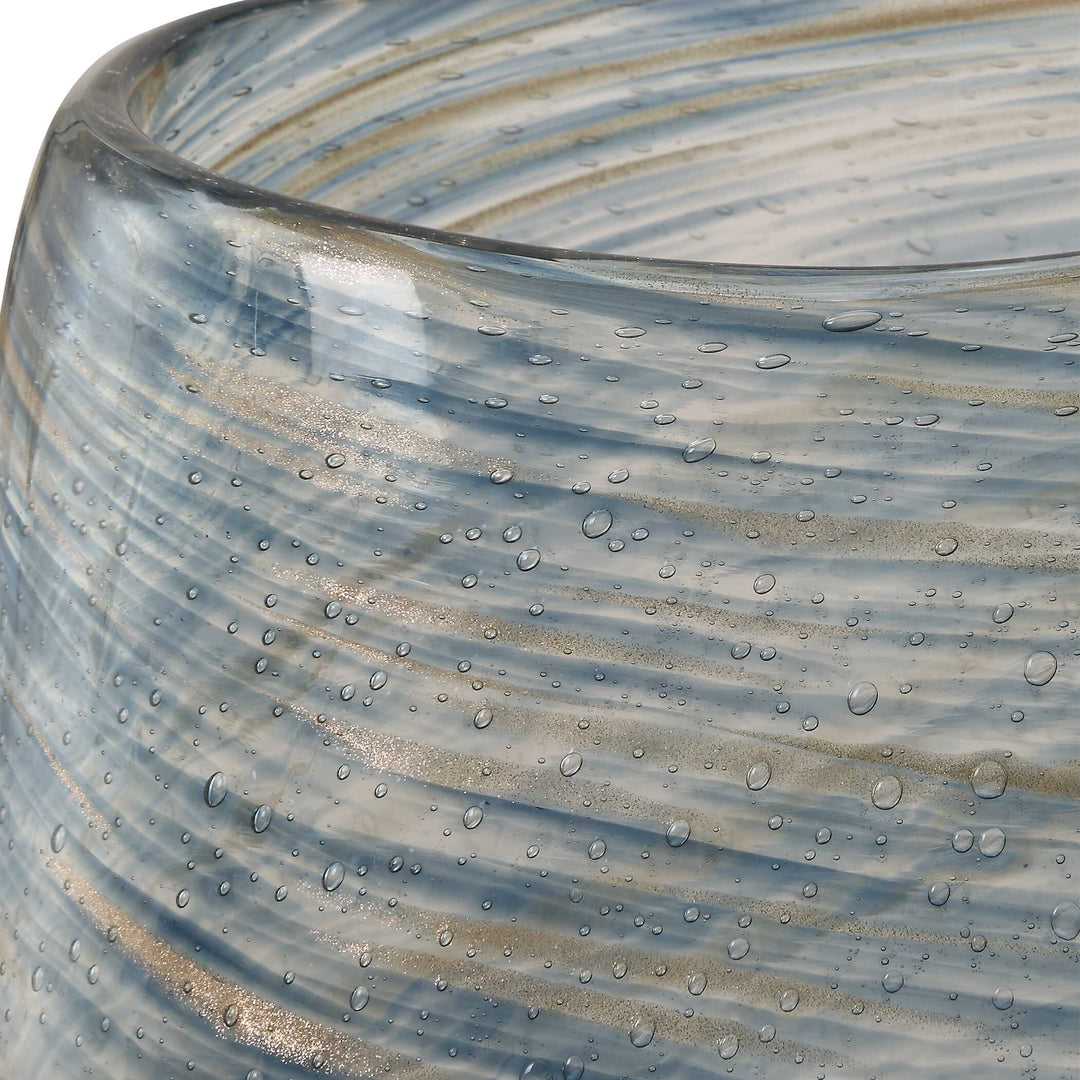 American Home Furniture Uttermost Aurora Swirl Glass Vases, S/2