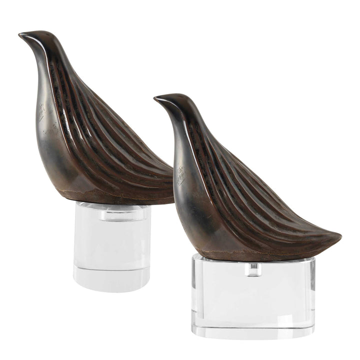 American Home Furniture Uttermost Nesting Bird Gray Sculptures, S/2