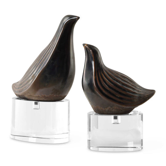 American Home Furniture Uttermost Nesting Bird Gray Sculptures, S/2