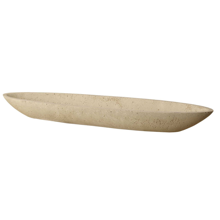 American Home Furniture Uttermost Vessel Cast Ivory Canoe Bowl
