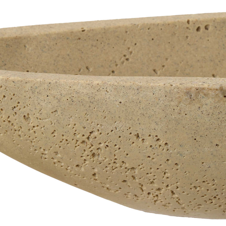 American Home Furniture Uttermost Vessel Cast Ivory Canoe Bowl