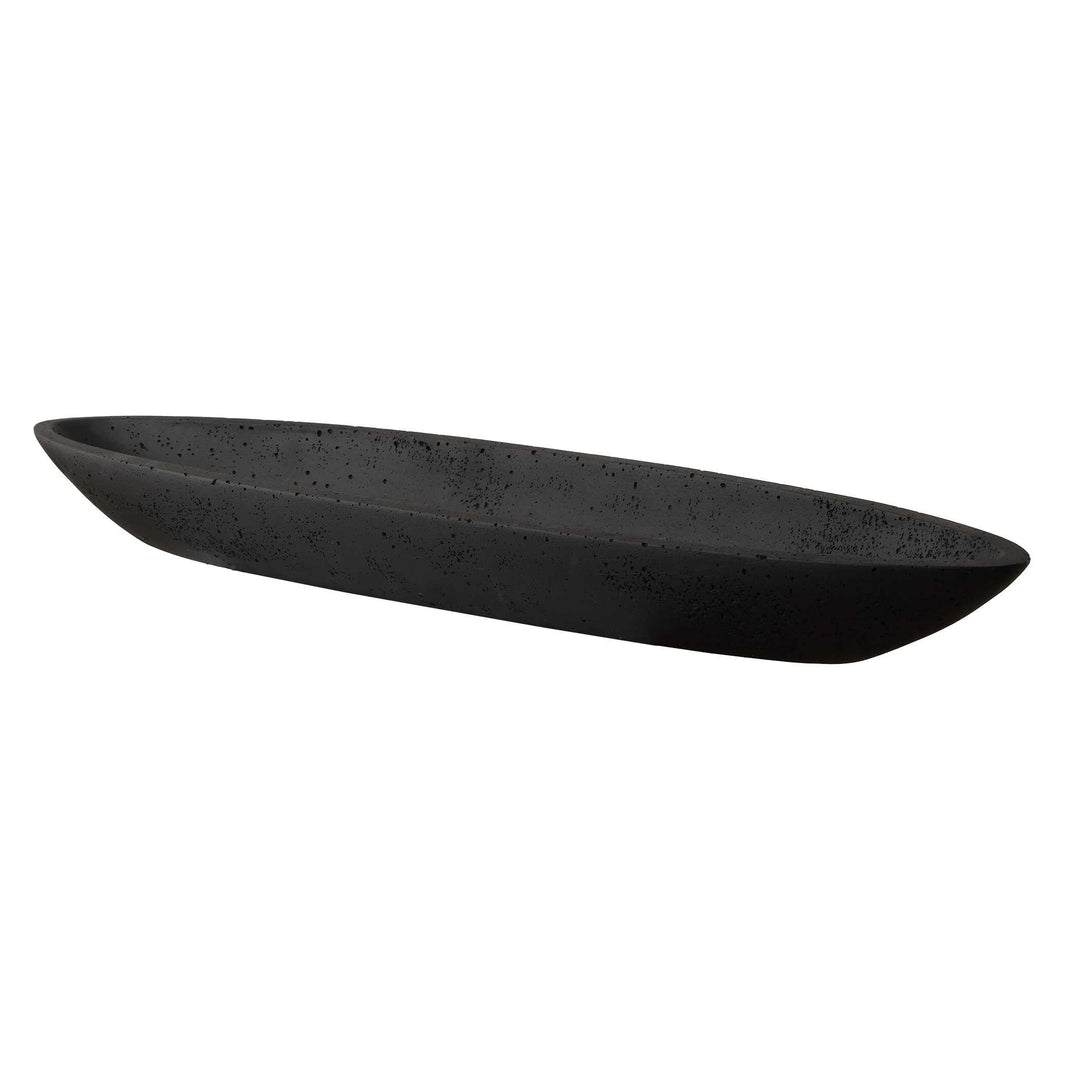 American Home Furniture Uttermost Vessel Cast Black Canoe Bowl