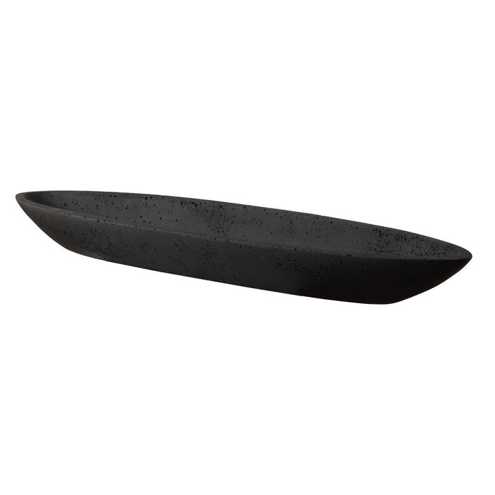 American Home Furniture Uttermost Vessel Cast Black Canoe Bowl