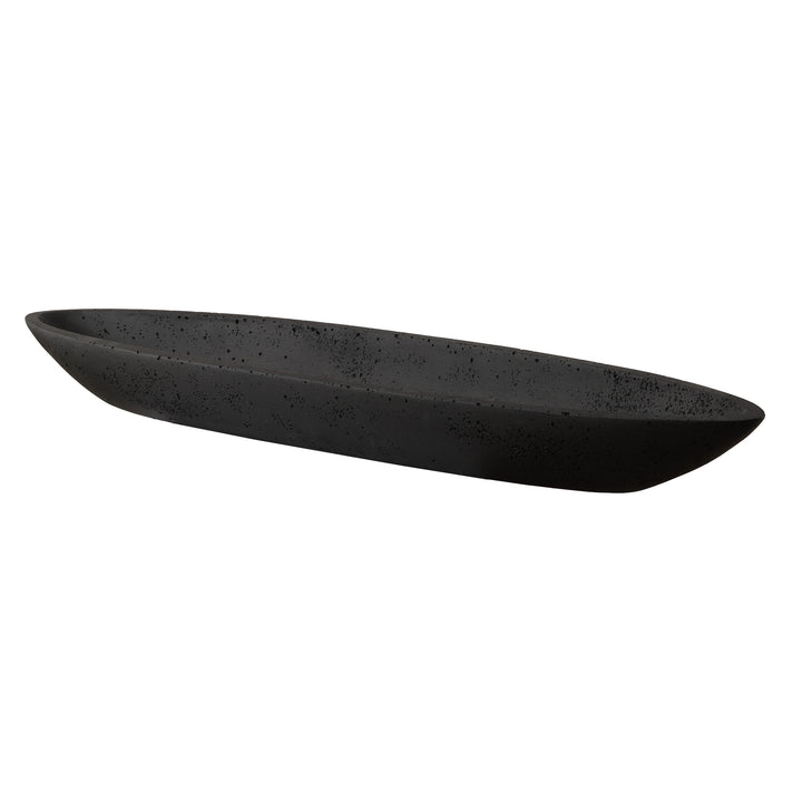 American Home Furniture | Uttermost - Vessel Cast Black Canoe Bowl