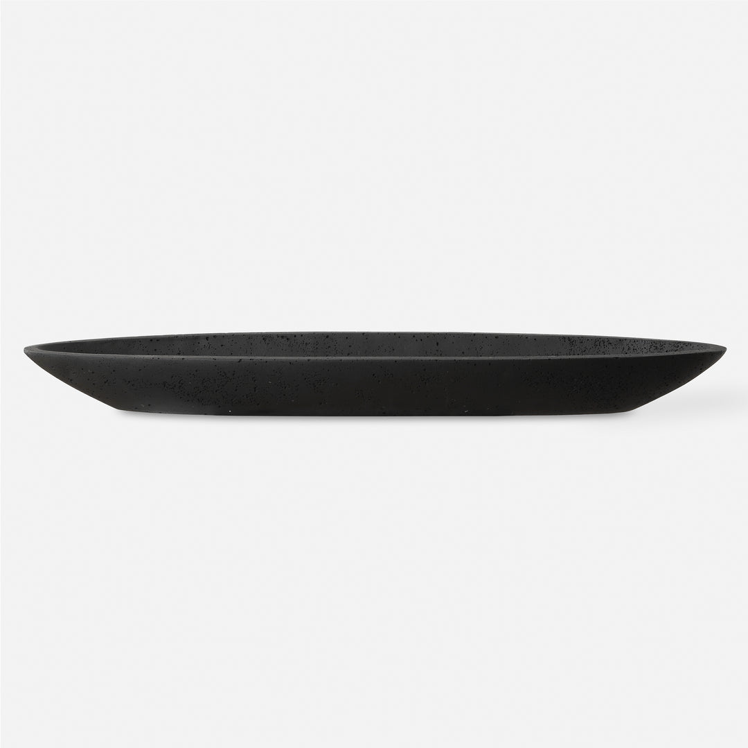 American Home Furniture | Uttermost - Vessel Cast Black Canoe Bowl