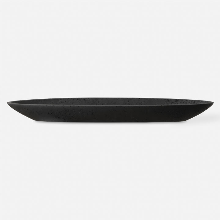 American Home Furniture | Uttermost - Vessel Cast Black Canoe Bowl