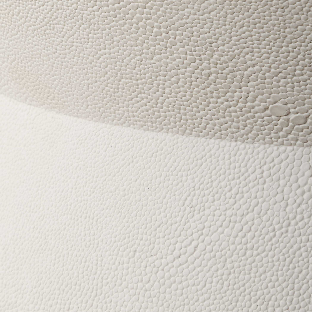 American Home Furniture Uttermost Luxe White Shagreen Round Box