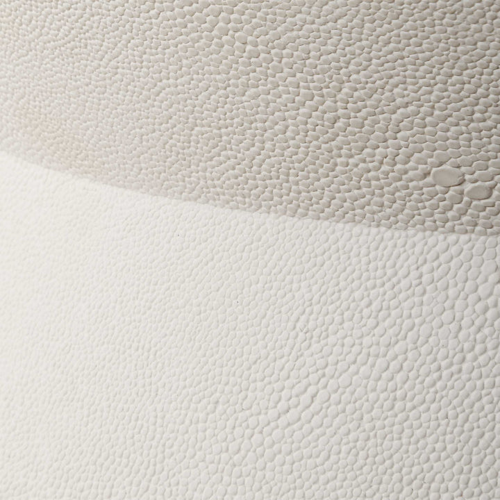 American Home Furniture Uttermost Luxe White Shagreen Round Box
