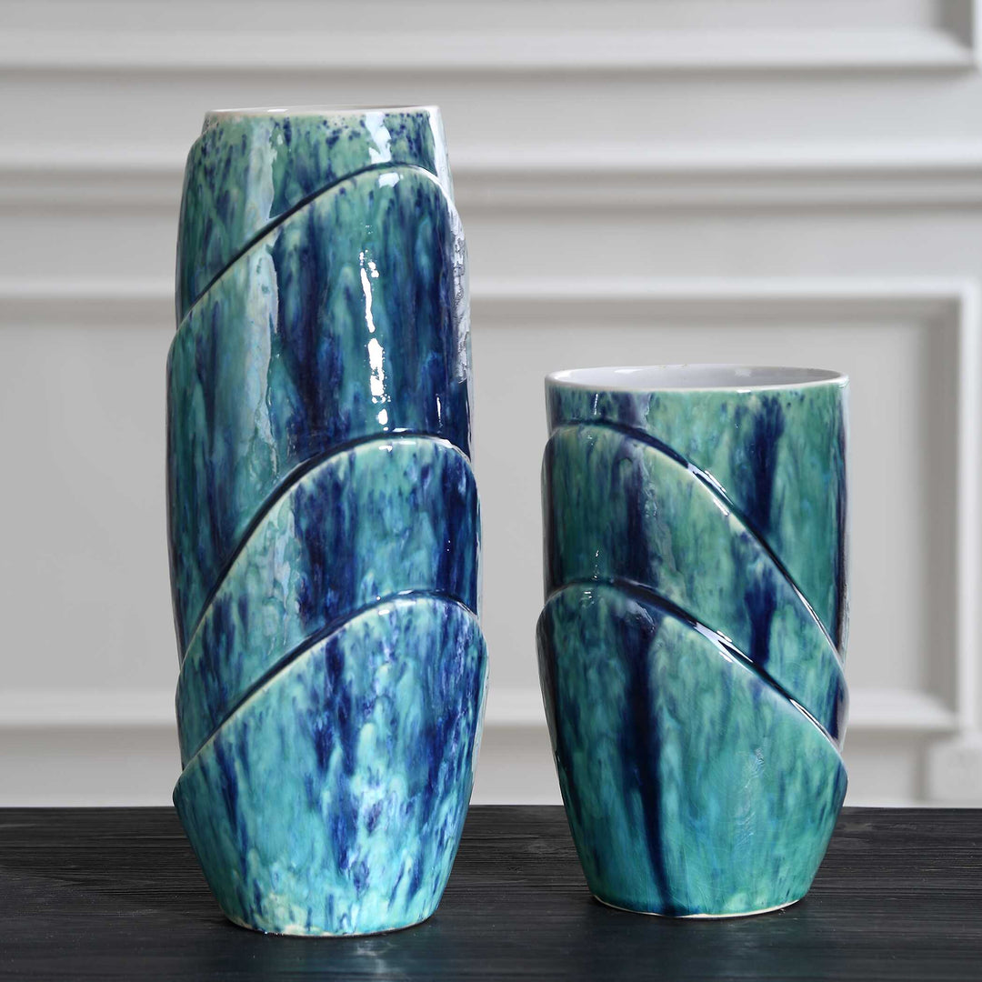 American Home Furniture Uttermost Tranquil Duo, Vases, S/2