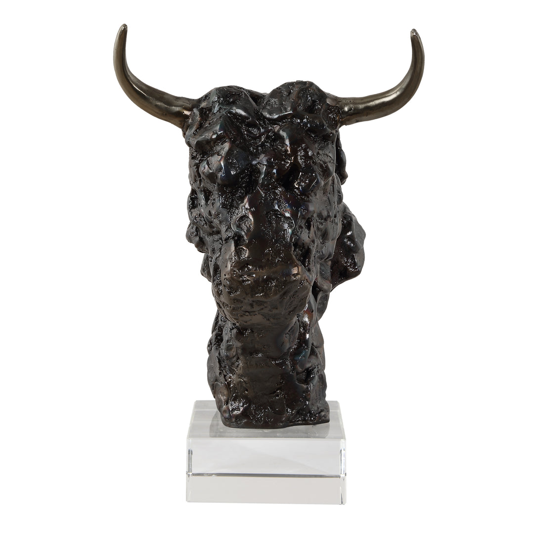 American Home Furniture | Uttermost - Bison Bust Bronze Sculpture