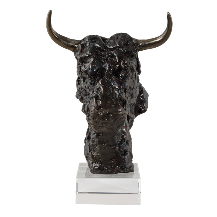 American Home Furniture | Uttermost - Bison Bust Bronze Sculpture