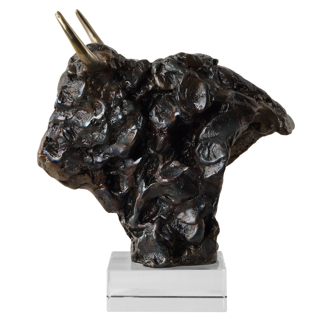 American Home Furniture | Uttermost - Bison Bust Bronze Sculpture