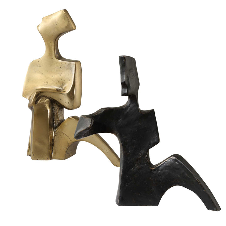 American Home Furniture Uttermost Affection Bronze Gold Sculpture, S/2